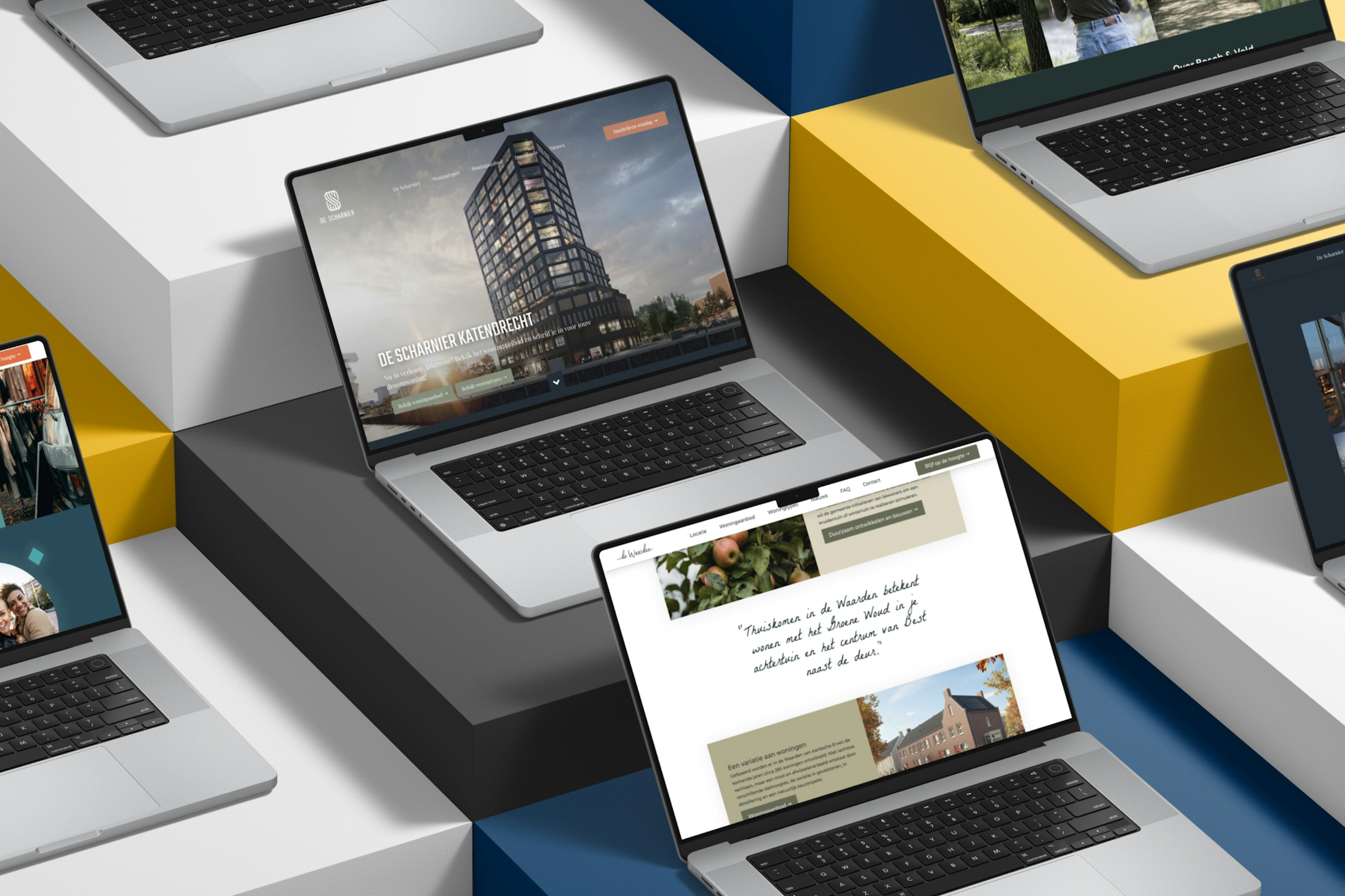 Various Heijmans projects on laptop mockups